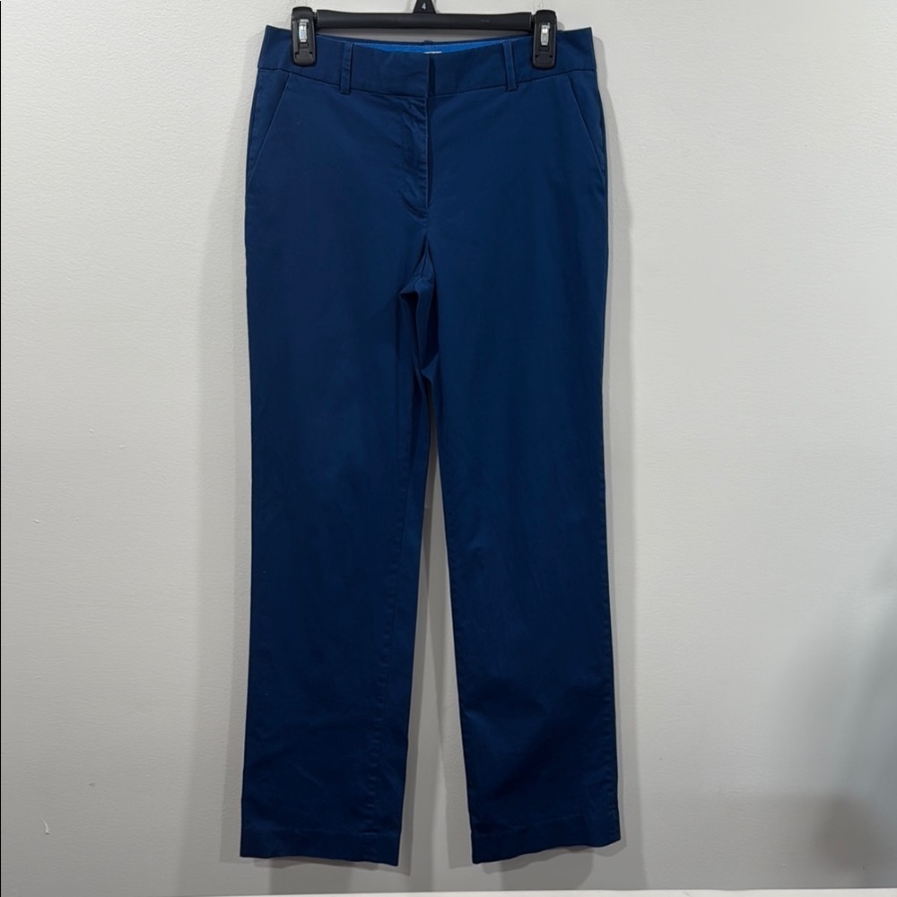 J. Crew Blue Straight-Leg Trousers Size 4 EUC